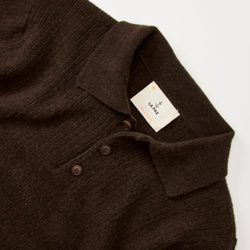 laydown detail image of Eca Textured Wool Knit Polo