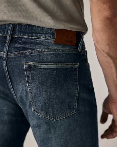 on model image of Stretch Selvedge Denim - HB Straight