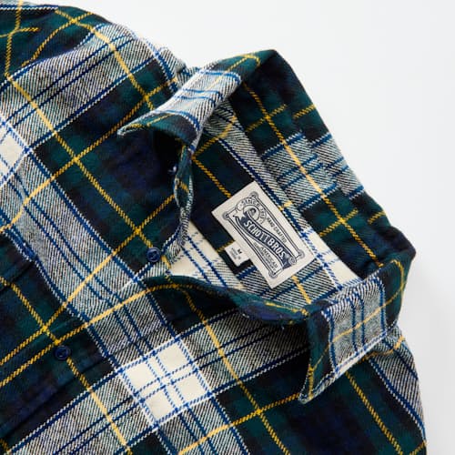 laydown detail image of Cotton Flannel Plaid Shirt