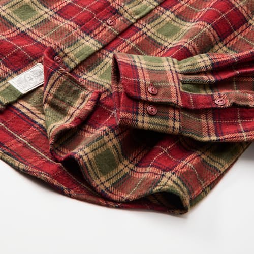 laydown detail image of Cotton Flannel Plaid Shirt