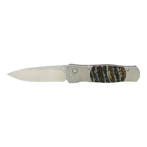 laydown image of Tesoro Button Lock VG-10 Pocket Knife