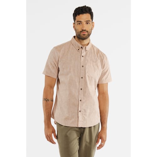 on model image of Jordan Slim Short Sleeve Shirt