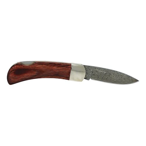 laydown image of Damascus Lockback Pocket Knife