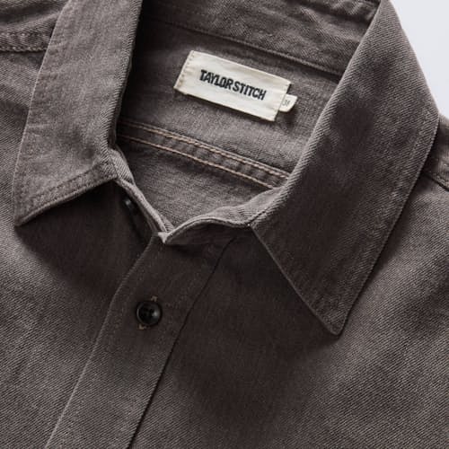 laydown detail image of The Utility Selvedge Denim Shirt