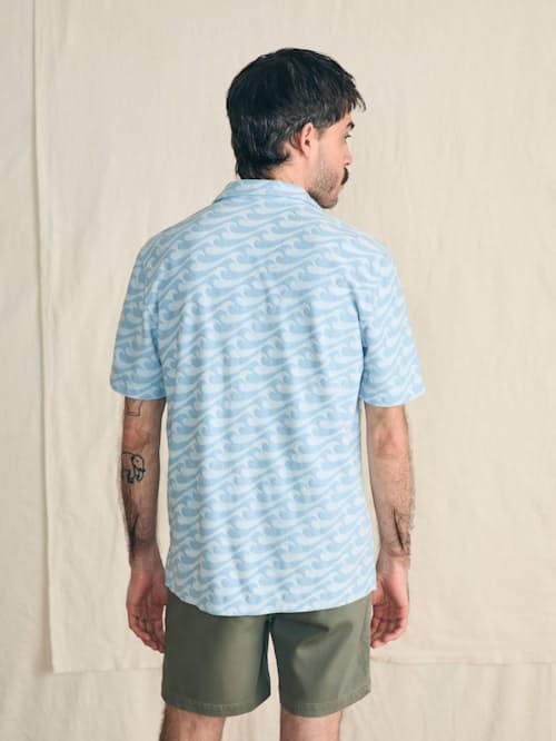 on model image of Cabana Towel Terry Surf Shirt