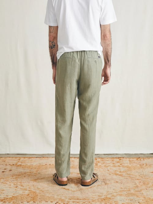 on model image of Linen Drawstring Pant