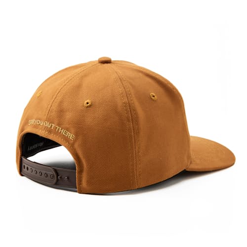 laydown image of Embroidered Graphic 5 Panel Hat