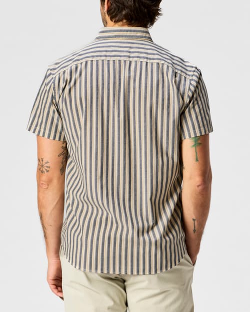 on model image of Short Sleeve Stretch Cotton Shirt