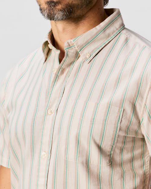 on model image of Short Sleeve Stretch Cotton Shirt