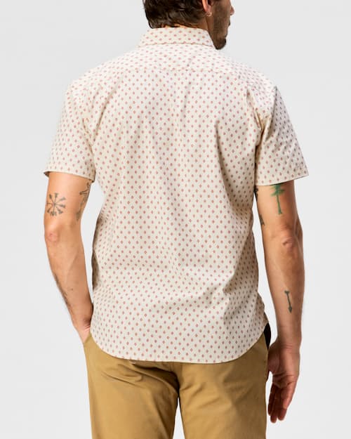 on model image of Short Sleeve Stretch Cotton Shirt