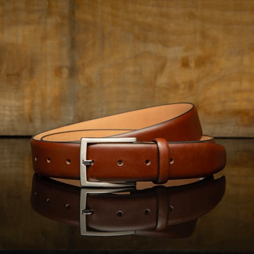 lifestyle image of Glazed Calf Skin Dress Belt