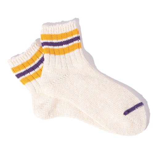 laydown image of Slub Crew Stripe Socks