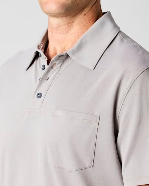 lifestyle image of 72-Hour Merino Pique Polo