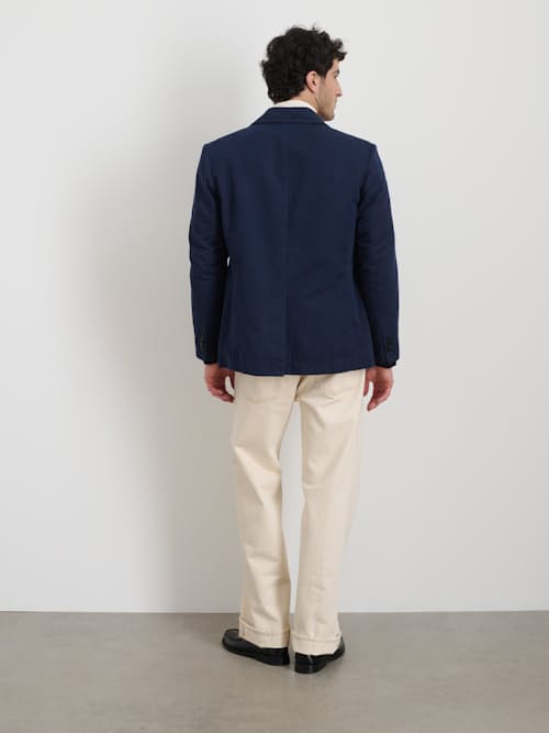 on model image of Grant Cotton Linen Blazer