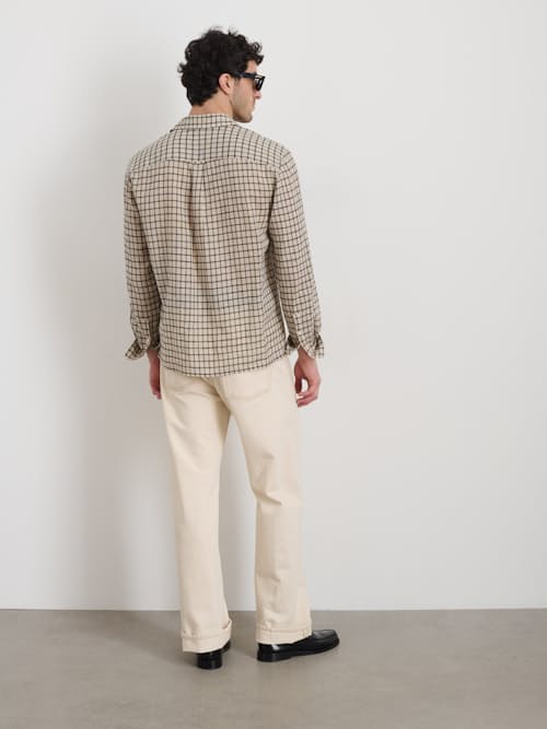 on model image of Mason Plaid Long Sleeve Shirt