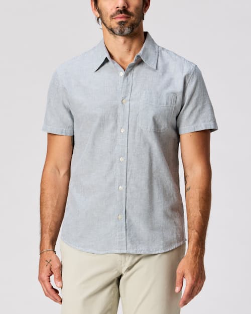 on model image of Hemp Classic Short Sleeve Button Down