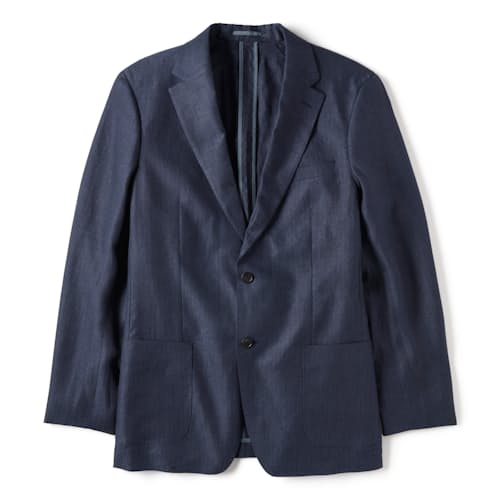 laydown image of The Stevens Linen Herringbone Blazer