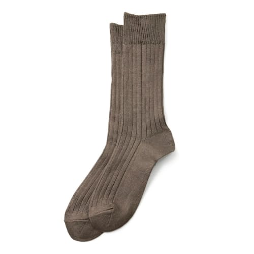 laydown image of Ribbed Linen Cotton Sock