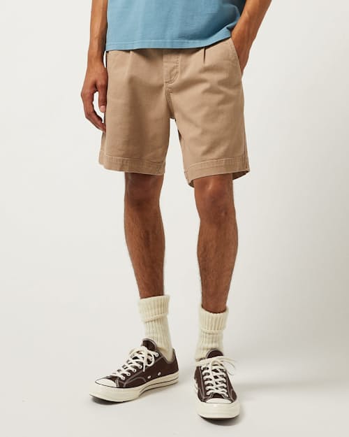 on model image of Heavy Twill Pleated Short