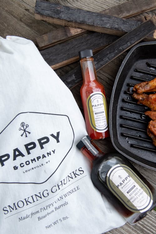 lifestyle image of Pappy Bourbon Barrel Stave Smoking Chunks