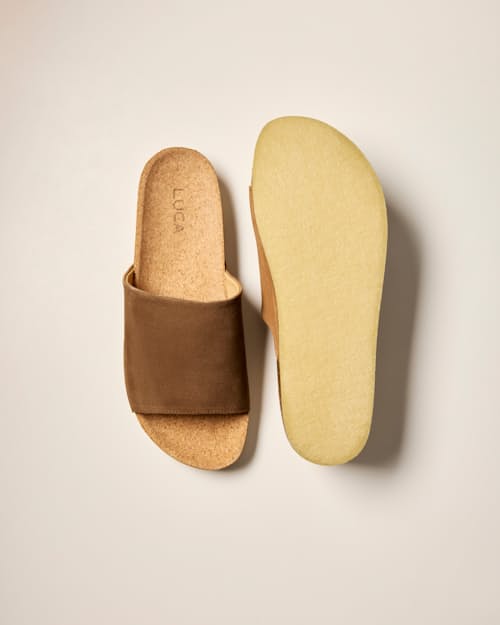 laydown detail image of Leather Slide