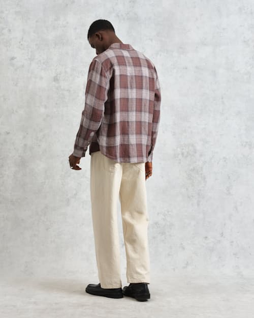 on model image of Jaunt Linen Long Sleeve Shirt
