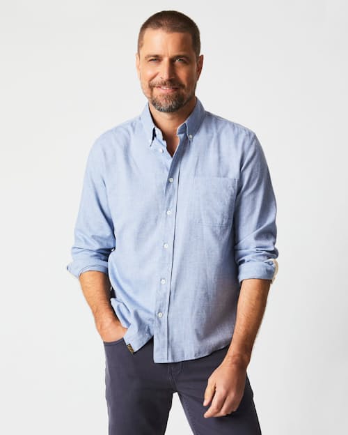on model image of Tuscumbia Classic Long Sleeve Shirt