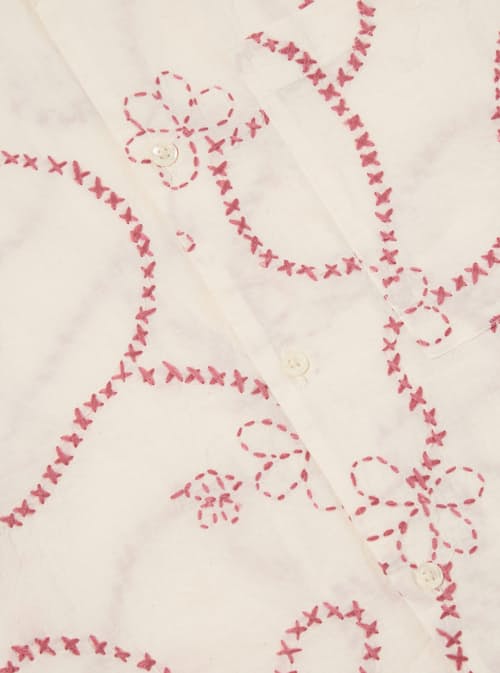 laydown detail image of Kantha Embroidered Summer Camp Collar Shirt