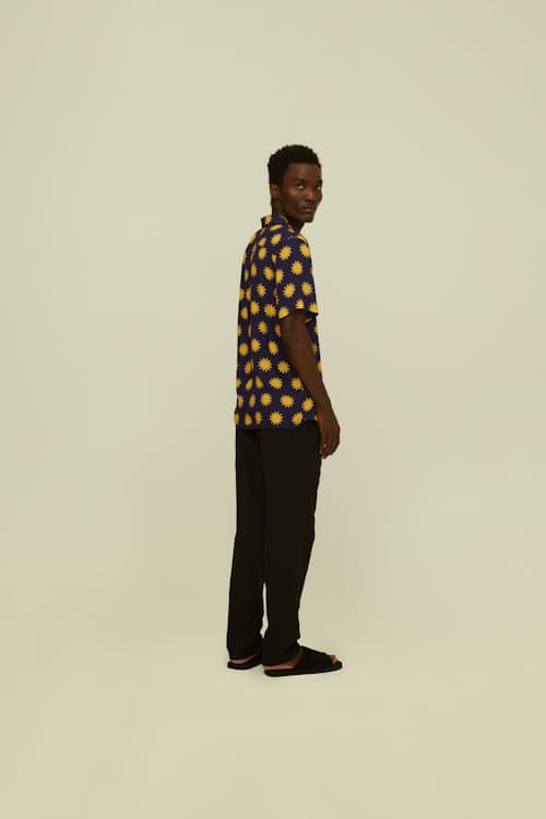 on model image of Sunday Sun Viscose Short Sleeve Shirt