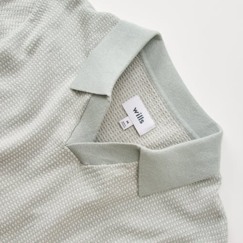 laydown detail image of Cotton Cashmere Goleta Polo
