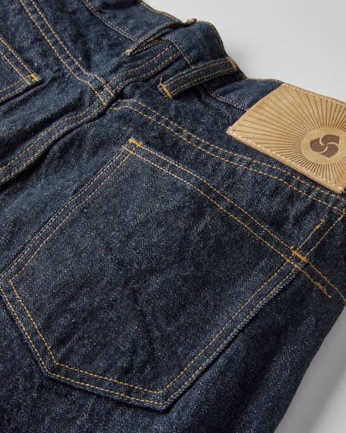 laydown detail image of Classic Straight Selvedge Denim Jeans