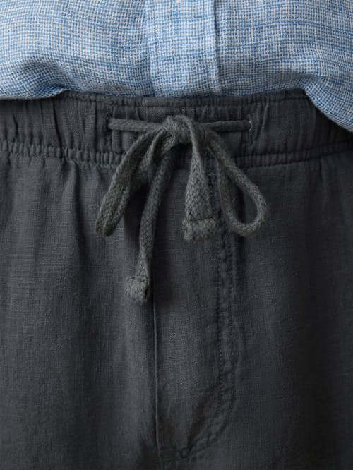 on model image of Linen Drawstring Pant
