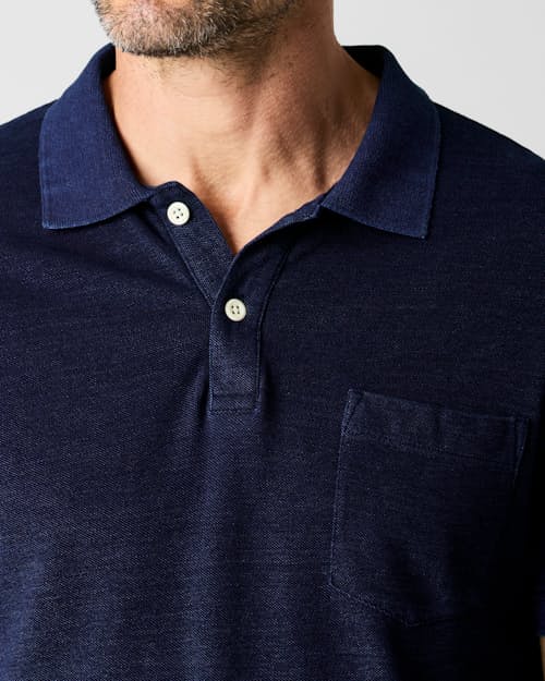 on model image of Pique Polo Shirt