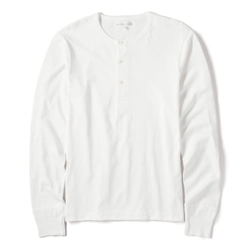 laydown image of Loopwheeled Long Sleeve Henley
