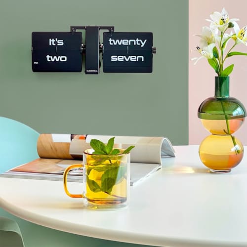 lifestyle image of Flipping Out Text Wall and Tabletop Flip Clock