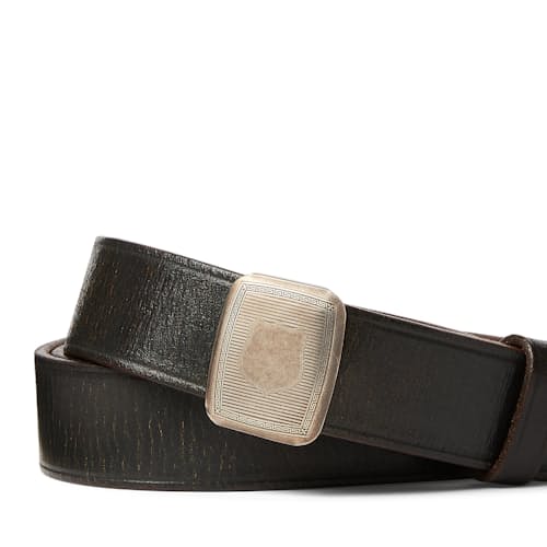 laydown detail image of Vincennes Leather Belt