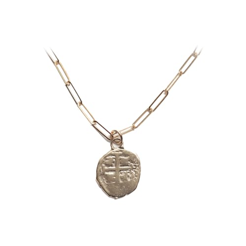 laydown image of Women's Omega Coin Necklace