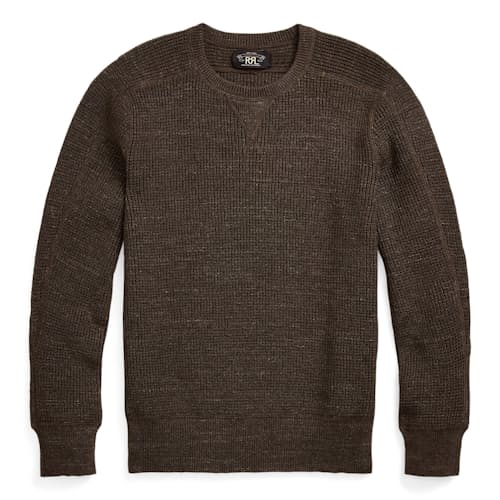 laydown image of Waffle Knit Crewneck Sweater