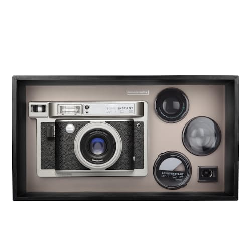 laydown image of Lomo’Instant Wide Camera & Lenses Monte Carlo Edition