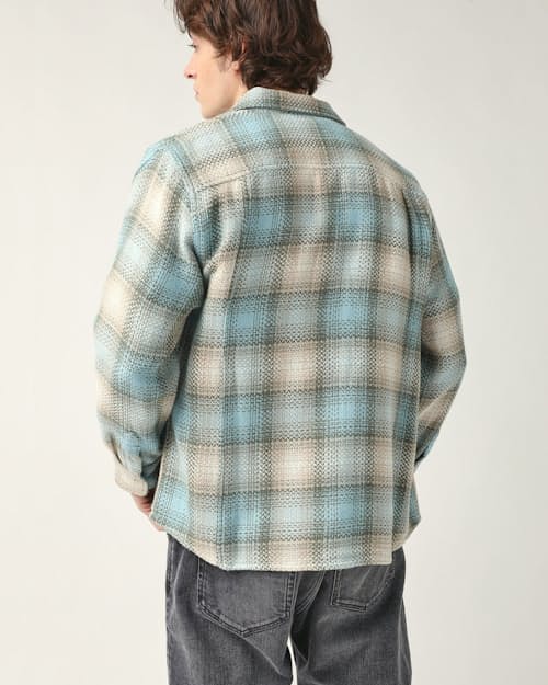 on model image of Acid Plaid Lake Long Sleeve Shirt