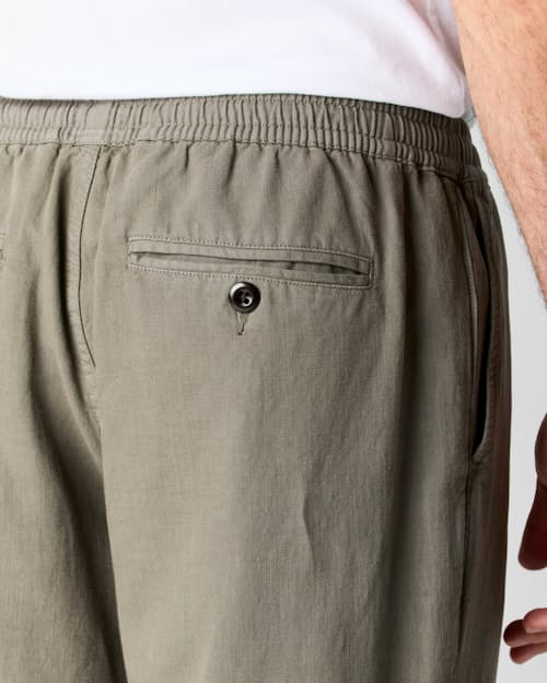 on model image of Cotton Linen Drawstring Pant
