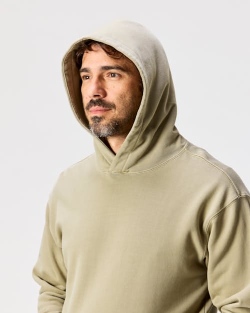 on model image of Midweight Terry Pullover Hoodie