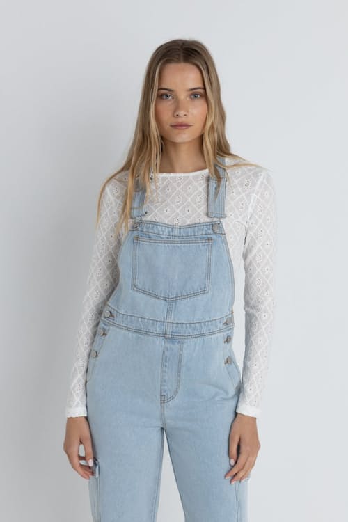 on model image of Women's Cargo Overalls