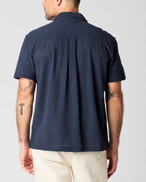 on model image of Leisure Camp Collar Shirt