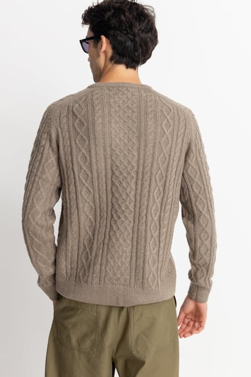 on model image of Mohair Fisherman Knit Sweater