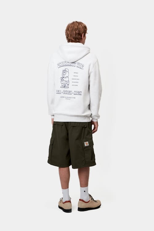 on model image of Hooded Sandwich Sweatshirt