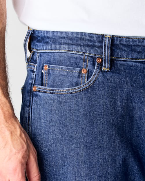 on model image of Stretch Selvedge Denim - HB Classic
