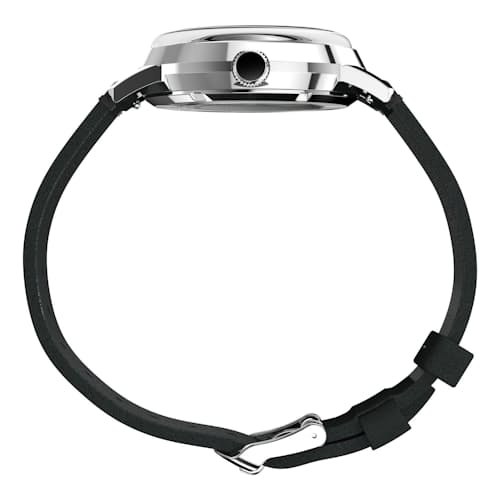 laydown image of Marlin® Automatic 40mm Leather Strap Watch