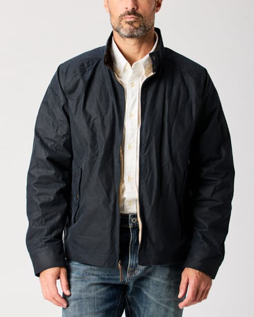 lifestyle image of Waxed Harrington Jacket