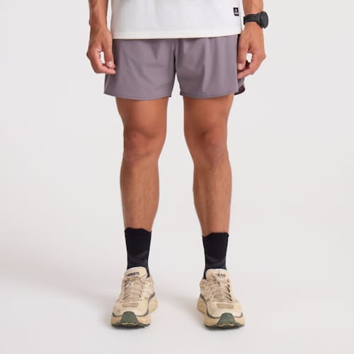 on model image of Alta Run Shorts - 5"